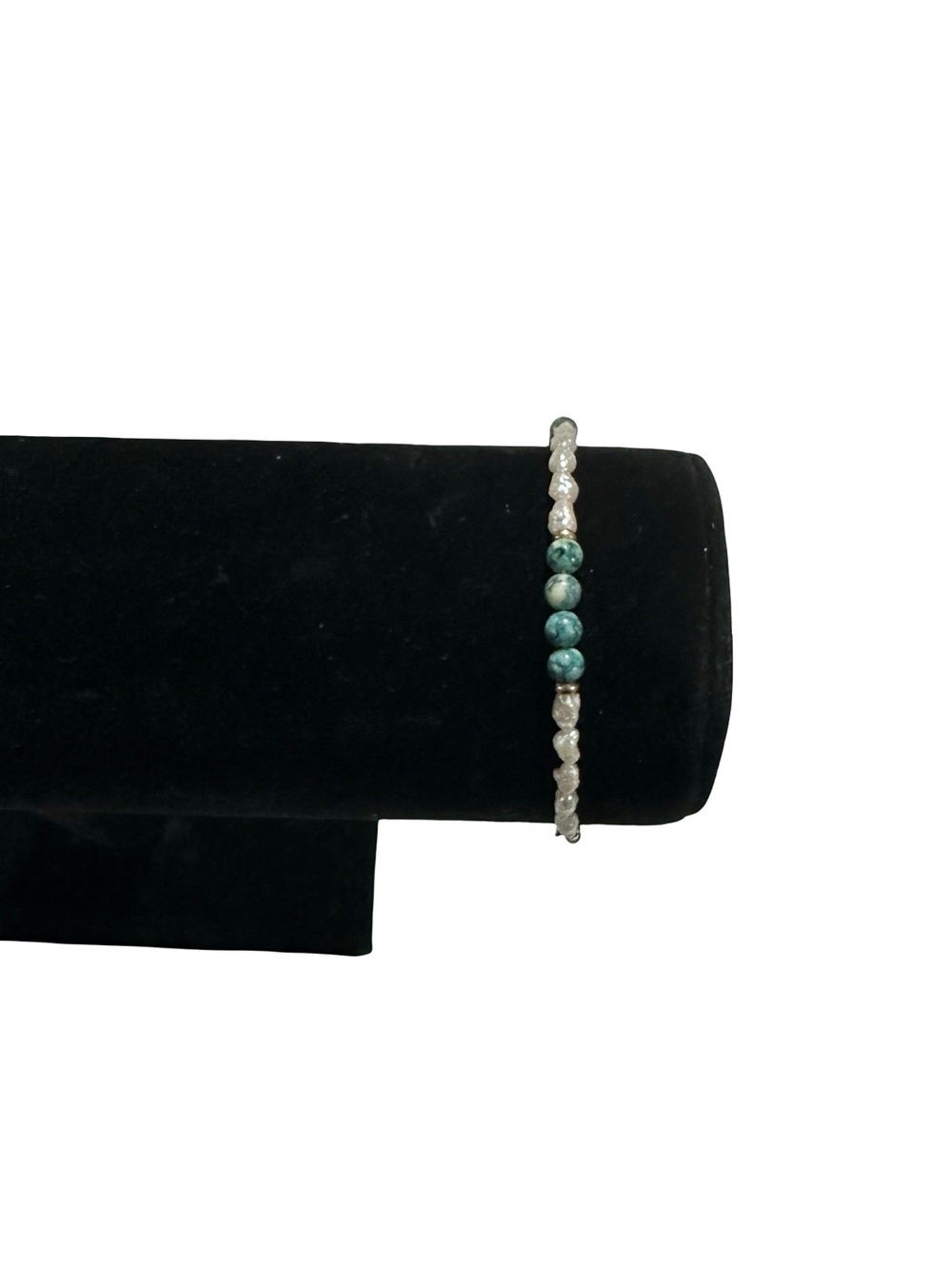 Vtg 12k Gold Freshwater Pearl Turquoise Beaded Strand Bracelet 2.84g 6.5 Inch